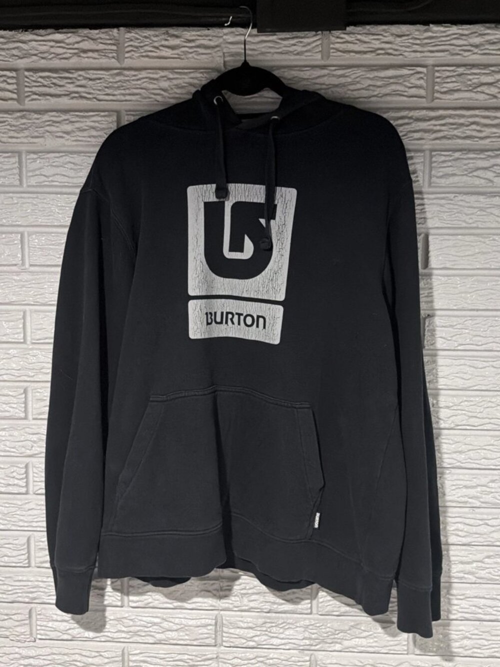 BURTON Logo Snowboard Company Black Hoodie Men’s Large